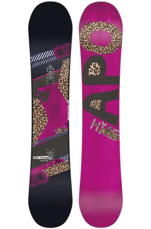 Stylish Pink Leopard Snowboard Design