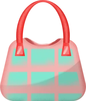 Stylish Pink Plaid Handbag PNG image