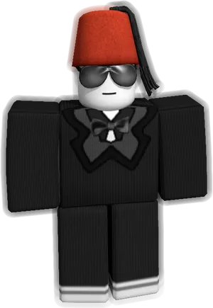 Stylish Roblox Characterin Suit PNG image