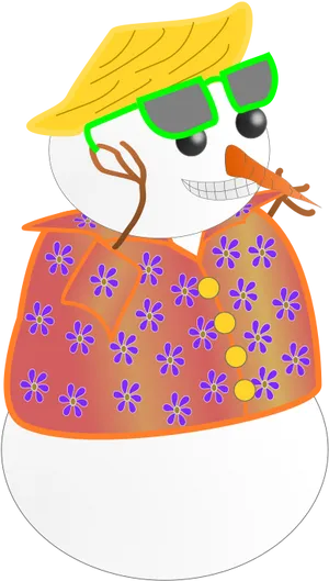 Stylish Snowman Clipart PNG image