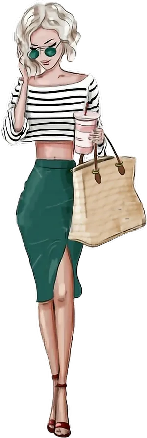 Stylish Summer Outfit Illustration