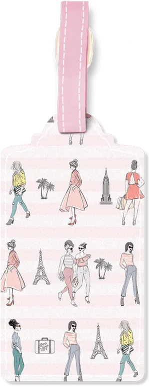 Stylish Travel Luggage Tag PNG