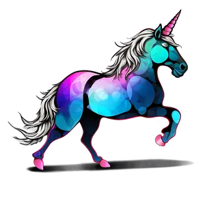 Stylish Unicorn Silhouette PNG 06282024