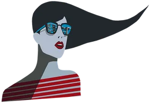 Stylish Vector Womanwith Sunglasses