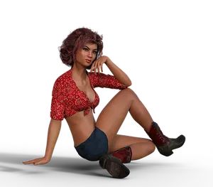 Stylish Woman Seatedin Casual Wear