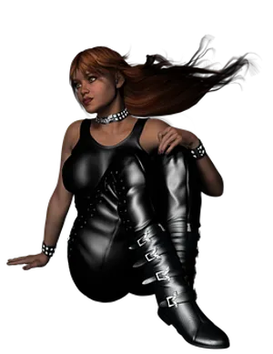 Stylish Womanin Black Outfit