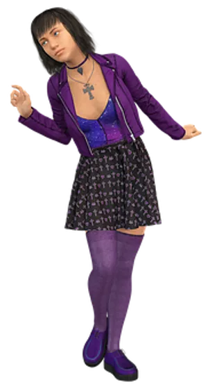 Stylish Womanin Purple Outfit