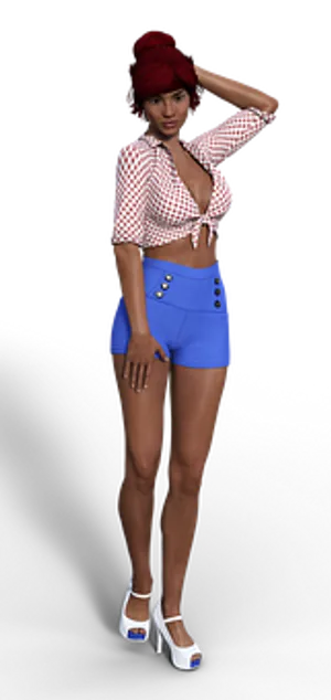 Stylish Womanin Red Beretand Summer Outfit