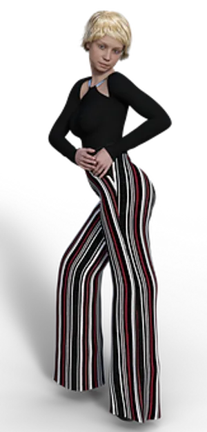 Stylish Womanin Striped Pants