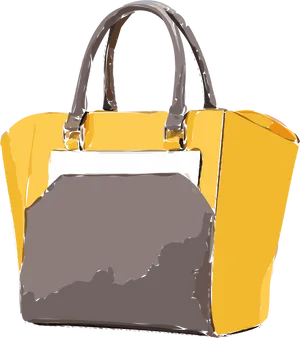 Stylish Yellow Tote Bag PNG image