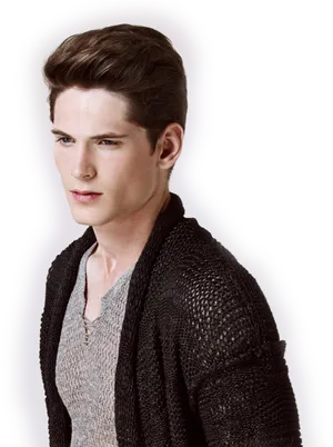 Stylish Young Man Hairstyle PNG image