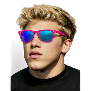 Stylish Young Manwith Pink Sunglasses PNG image