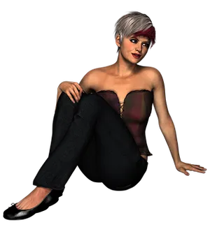 Stylish3 D Animated Woman Sitting