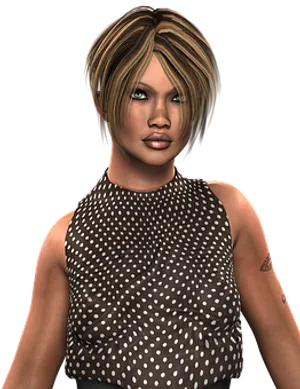 Stylish3 D Model Woman Polka Dot Top