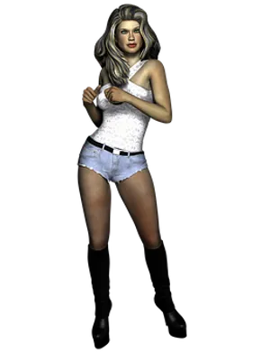 Stylish3 D Modelin White Outfit