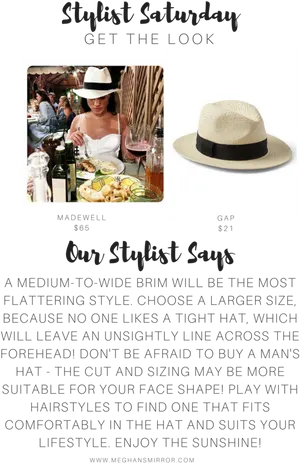 Stylist Saturday Panama Hat Fashion Tips PNG image