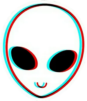 Stylized Alien Face Artwork PNG image