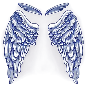 Stylized Angel Wings Symbol PNG Mje42