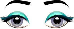 Stylized Anime Eyes Vector PNG image