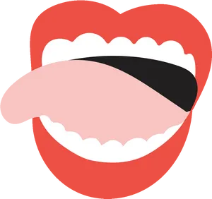 Stylized Anime Mouth Graphic PNG