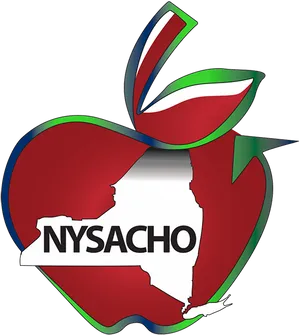 Stylized Apple N Y S A C H O Logo PNG image