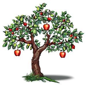 Stylized Apple Tree Png Oqb PNG image