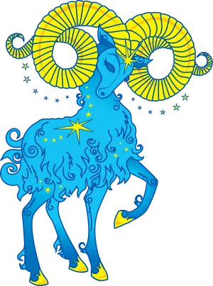 Stylized Aries Zodiac Sign PNG image