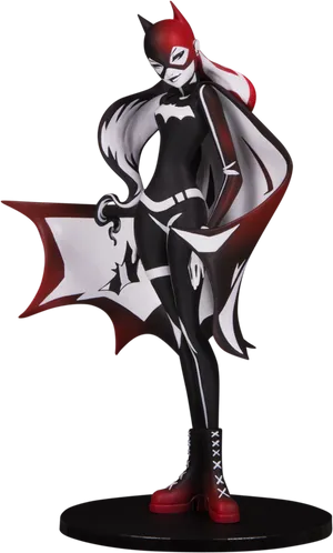 Stylized Batgirl Statue Figure PNG image