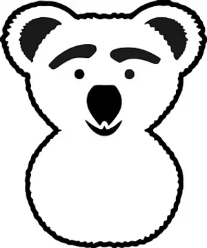 Stylized Bear Face Outline PNG image