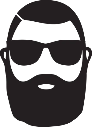 Stylized Beardand Sunglasses Icon PNG image