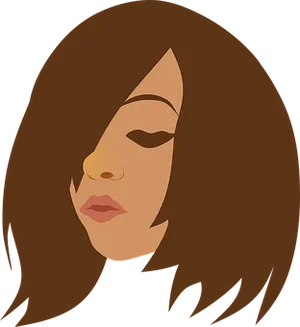 Stylized Beauty Profile Illustration PNG image