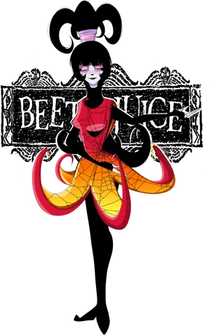 Stylized Beetlejuice Character Art PNG image