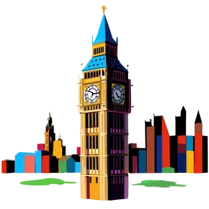 Stylized Big Ben Art Png Vak70 PNG image