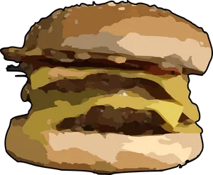 Stylized Big Mac Illustration PNG image