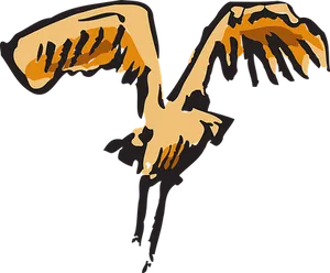 Stylized Bird In Flight PNG image