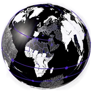 Stylized Black And White Globe Png 19 PNG image