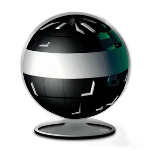 Stylized Black And White Globe Png Rkb PNG image