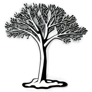 Stylized Black And White Tree Graphic PNG 17 PNG