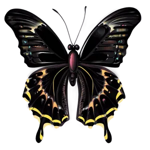 Stylized Black Butterfly PNG 06252024 PNG