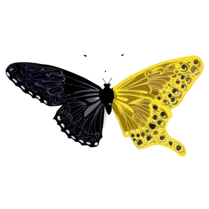 Stylized Black Butterfly PNG Ilu48
