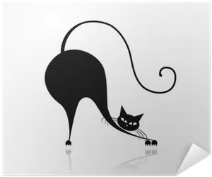 Stylized Black Cat Artwork PNG image