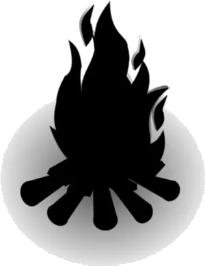 Stylized Black Flame Graphic PNG image