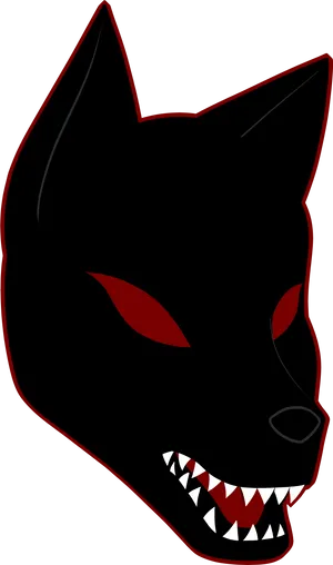 Stylized Black Fox Head Graphic PNG image
