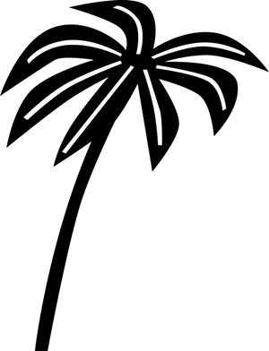 Stylized Black Palm Tree Graphic PNG