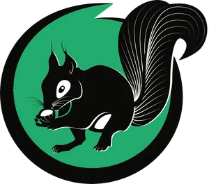Stylized Black Squirrel Graphic PNG