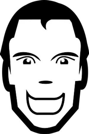 Stylized Blackand White Male Face