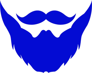 Stylized Blue Beardand Mustache PNG image