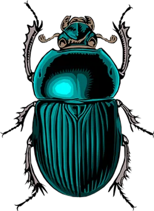 Stylized Blue Beetle Illustration PNG image