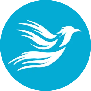 Stylized Blue Bird Logo PNG image