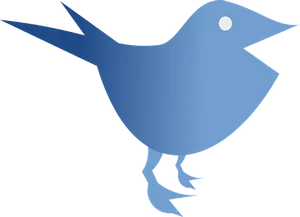 Stylized Blue Bird Silhouette